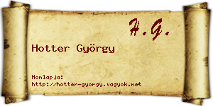 Hotter György névjegykártya