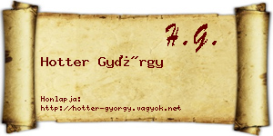 Hotter György névjegykártya