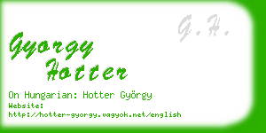 gyorgy hotter business card